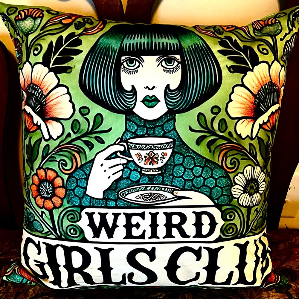 Weird Girls Club Decorative Pillow